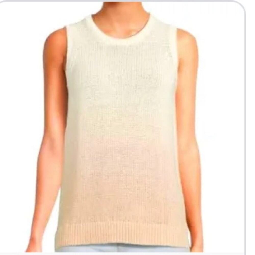 J. McLaughlin Alto Ombre knitted sweater vest cream and beige color womens M